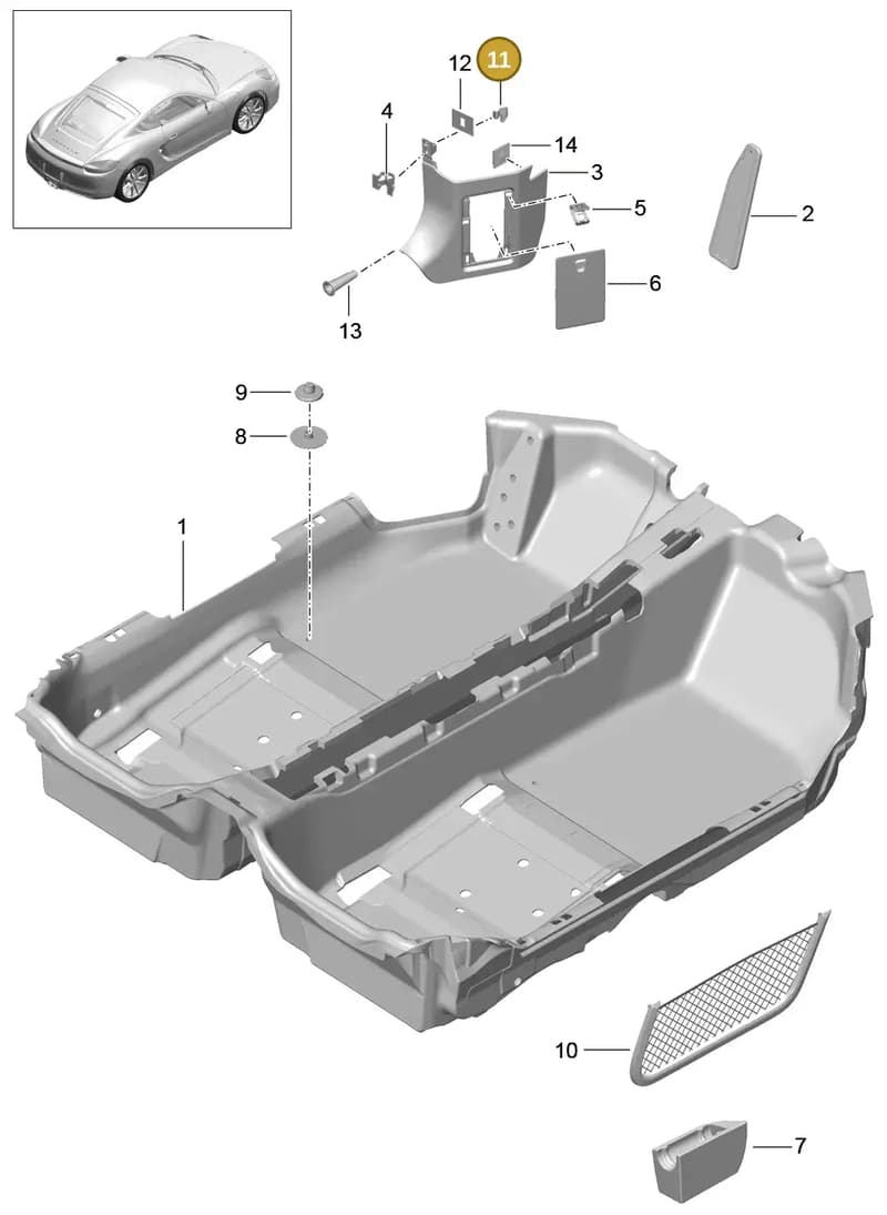 99155512100OP1 — Porsche Cayman (2013-2016) diagram p40807010, position 11