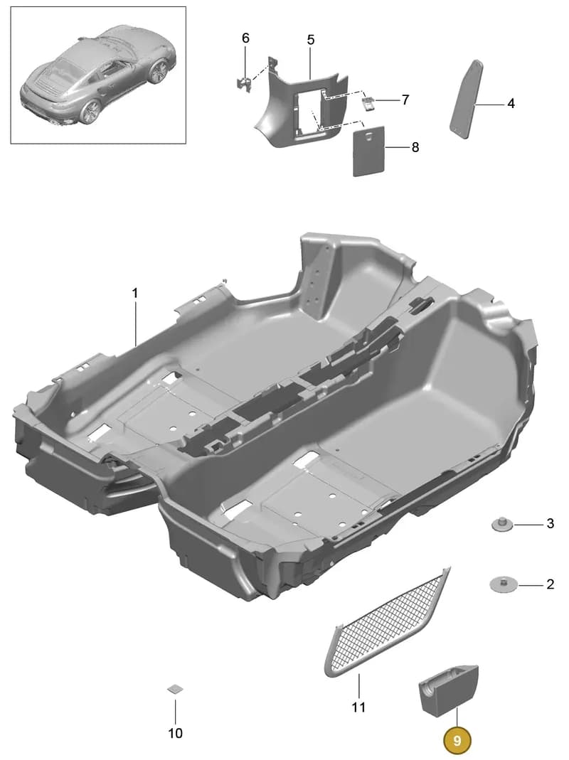 99155512100OP1 — Porsche 911 (2013-2020) diagram p42807010, position 9