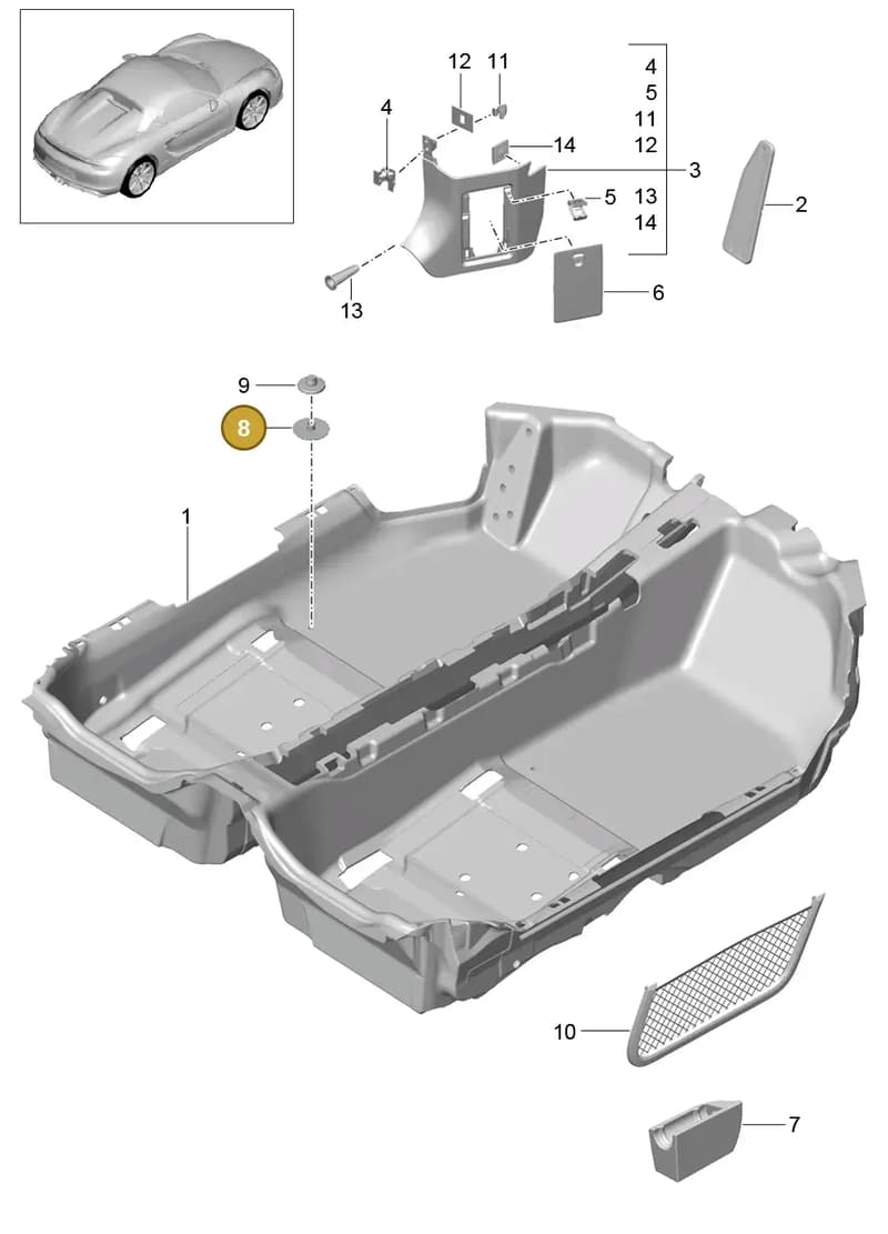 99155512100OP1 — Porsche Boxster Spyder (2015-2016) diagram p46807010, position 8
