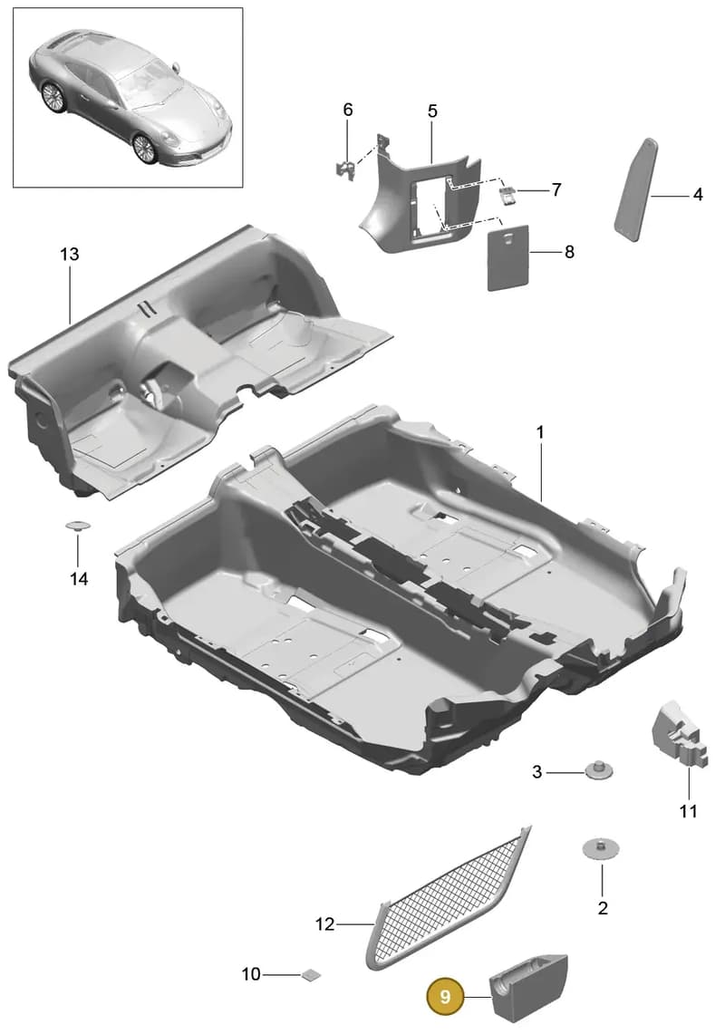 99155512100OP1 — Porsche 911 (2016-2019) diagram p47807010, position 9