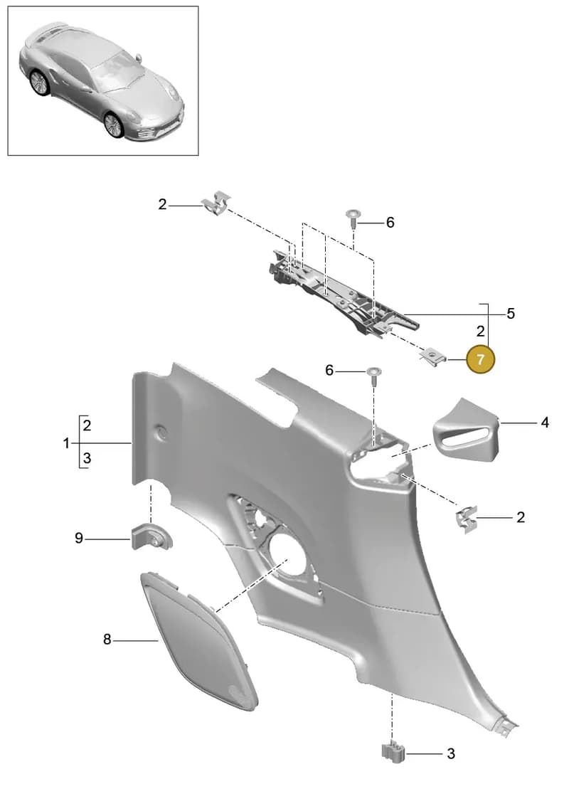 99155517101 — Porsche 911 (2016-2019) diagram p47807030, position 7