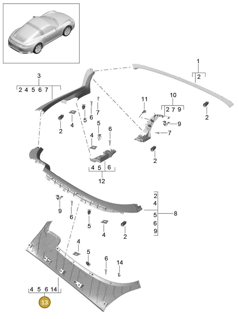 991555175055Q0 — Porsche 911 (2016-2019) diagram p47807045, position 13