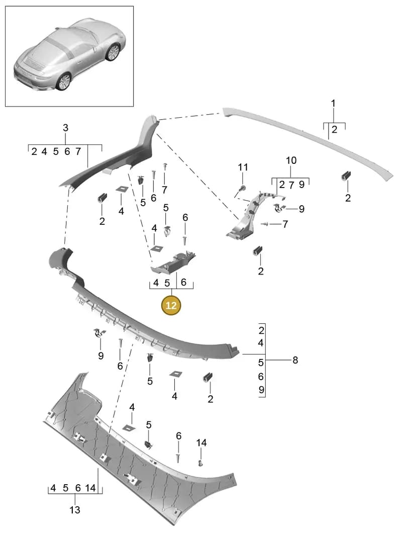 991555178035Q0 — Porsche 911 (2016-2019) diagram p47807045, position 12