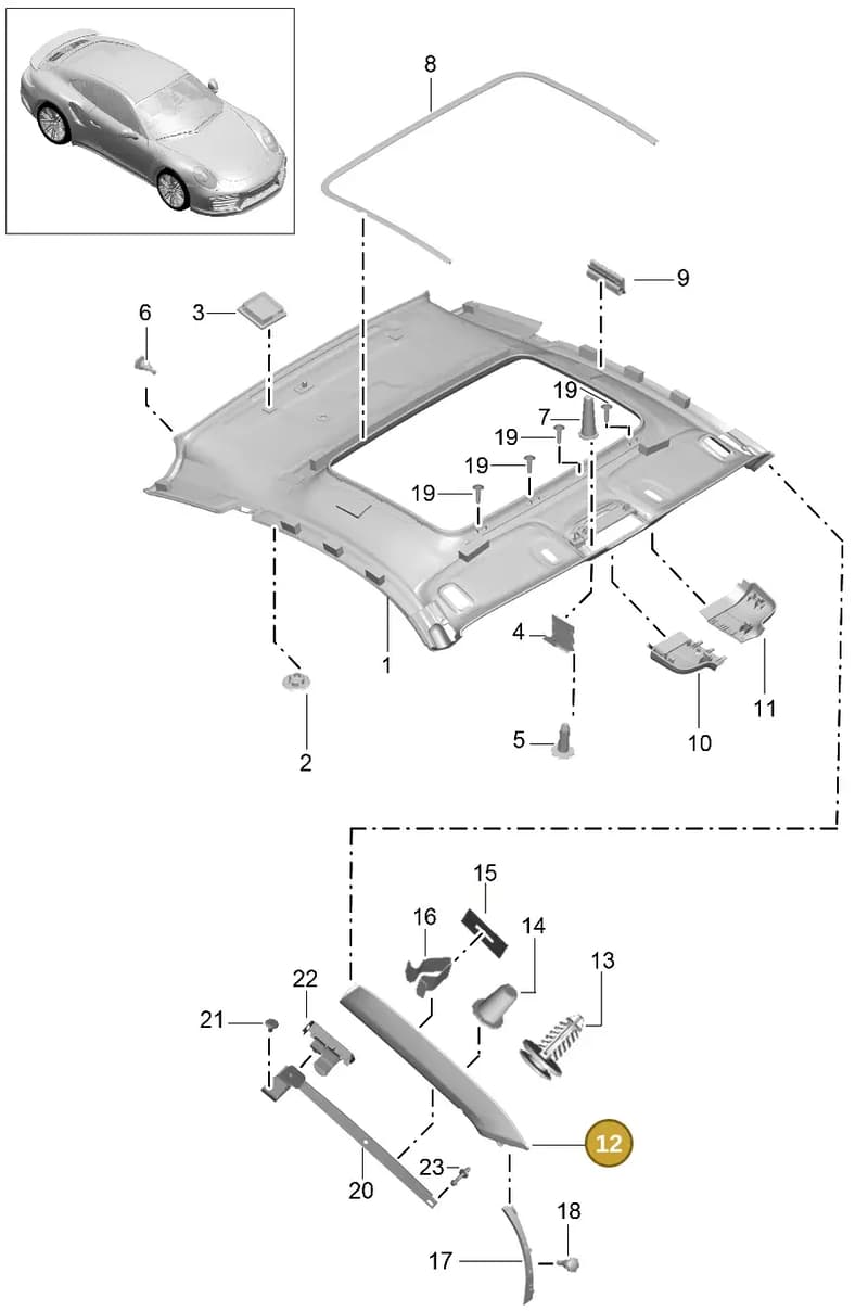 99155518109DJ6 — Porsche 911 (2016-2019) diagram p47807050, position 12