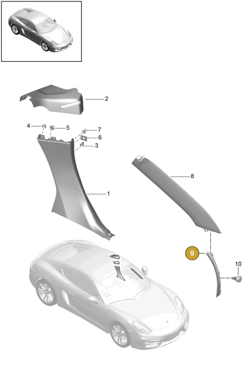 99155518501OM8 — Porsche Cayman (2013-2016) diagram p40807020, position 9