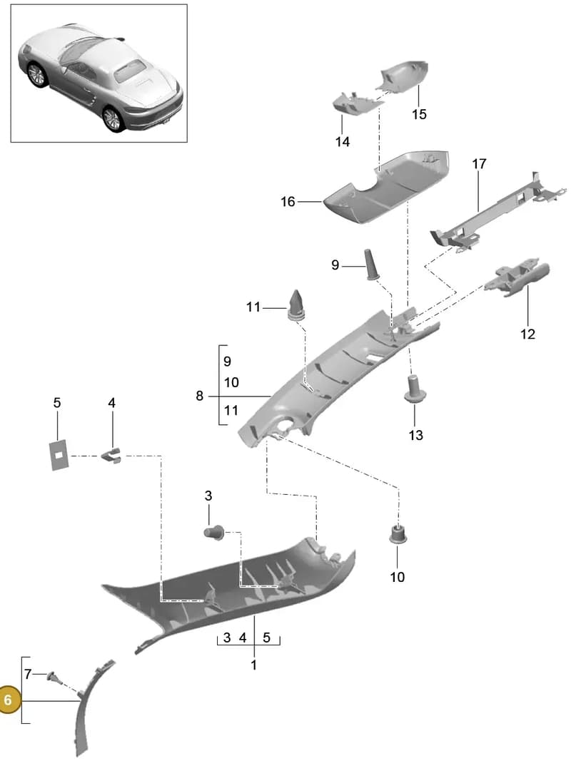 99155518501OM8 — Porsche Boxster (2016-) diagram p48807055, position 6
