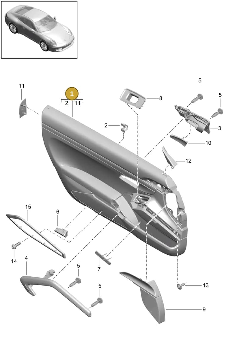 99155520382GUG — Porsche 991 Carrera 4 (2011-2016) diagram p38808010, position 1