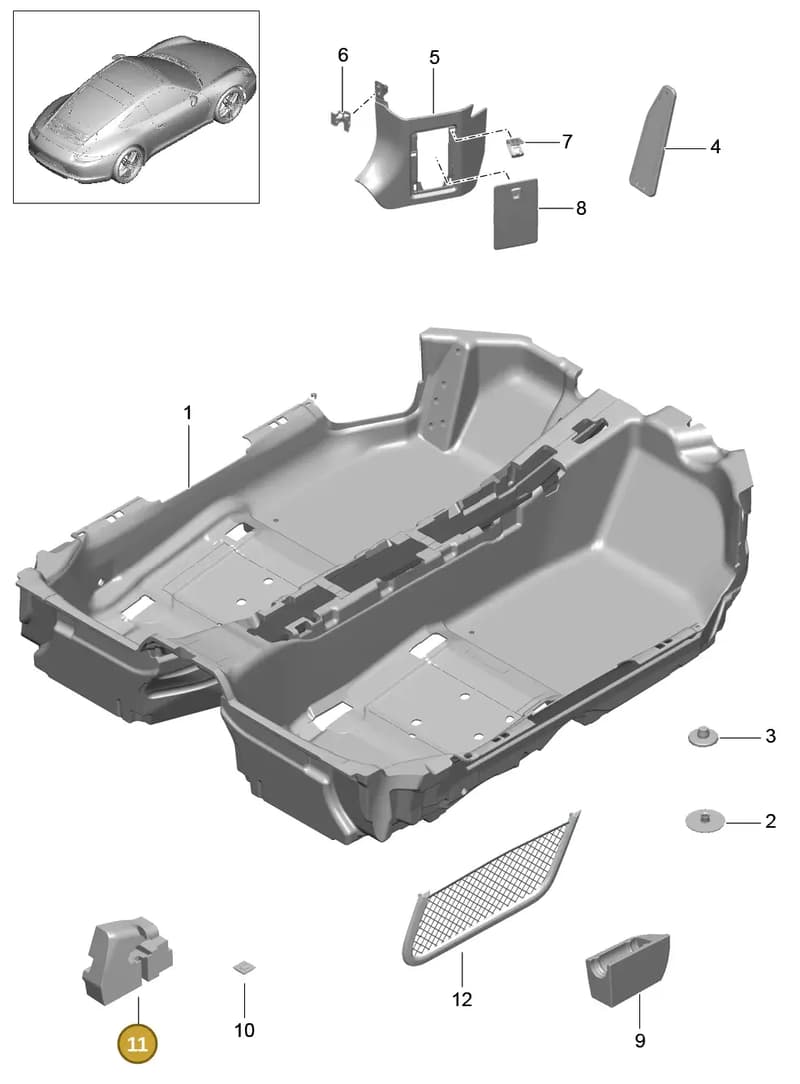991555303341E0 — Porsche 991 Carrera 4 (2011-2016) diagram p38807010, position 11