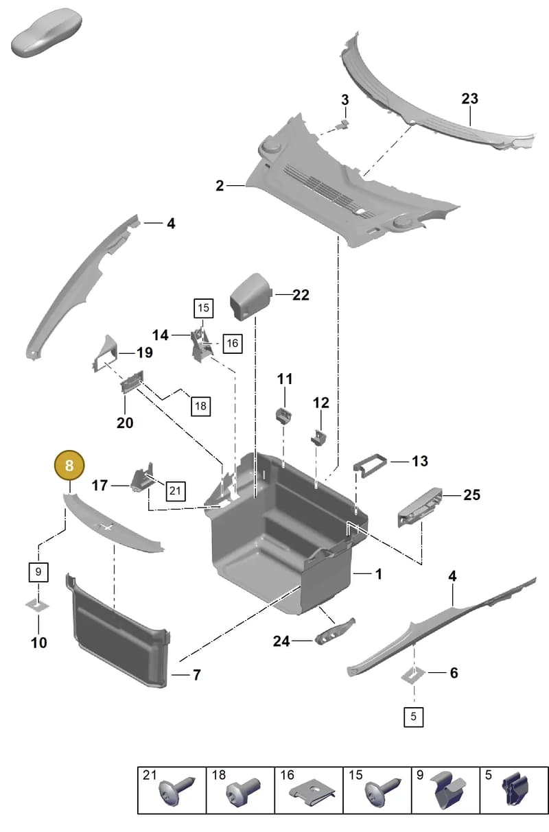 991555411021E0 — Porsche Boxster Spyder (2019-) diagram p55807000, position 8