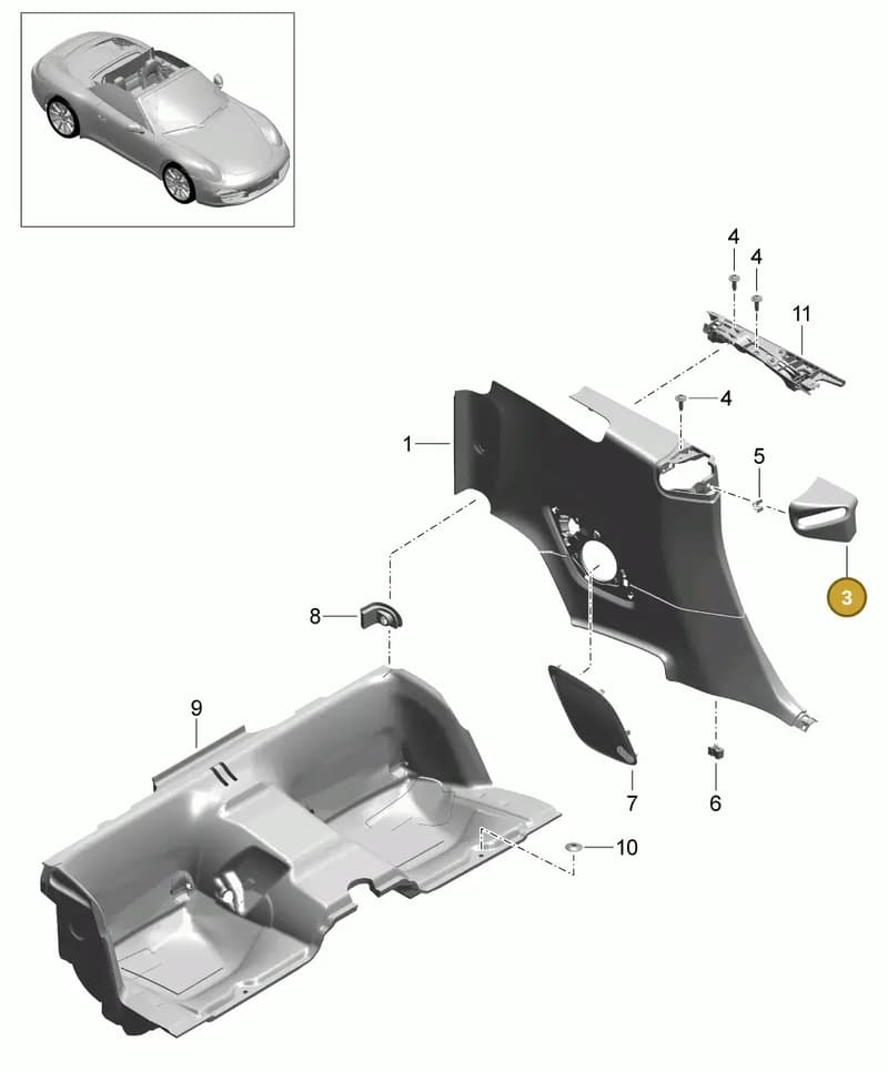 991555462025Q0 — Porsche 991 Carrera 4 (2011-2016) diagram p38807030, position 3