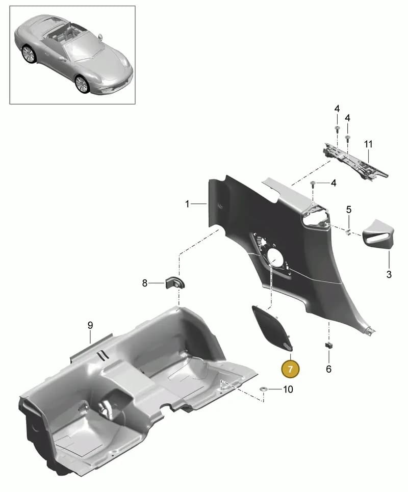 99155551600 — Porsche 991 Carrera 4 (2011-2016) diagram p38807030, position 7
