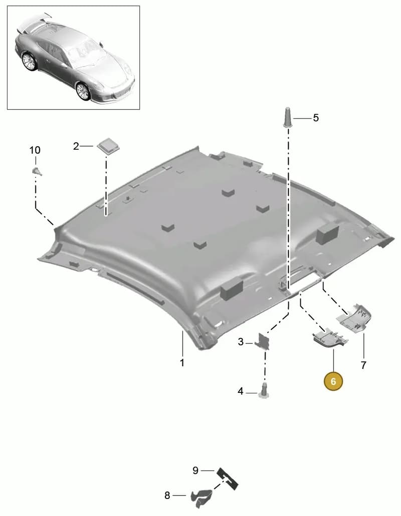 991555525001E0 — Porsche 911 (2013-2020) diagram p41807050, position 6