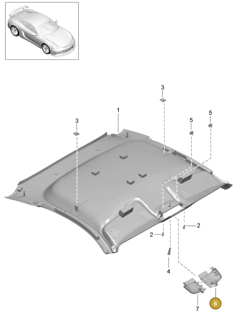 991555525001E0 — Porsche Cayman GT4 (2015-2016) diagram p45807040, position 6