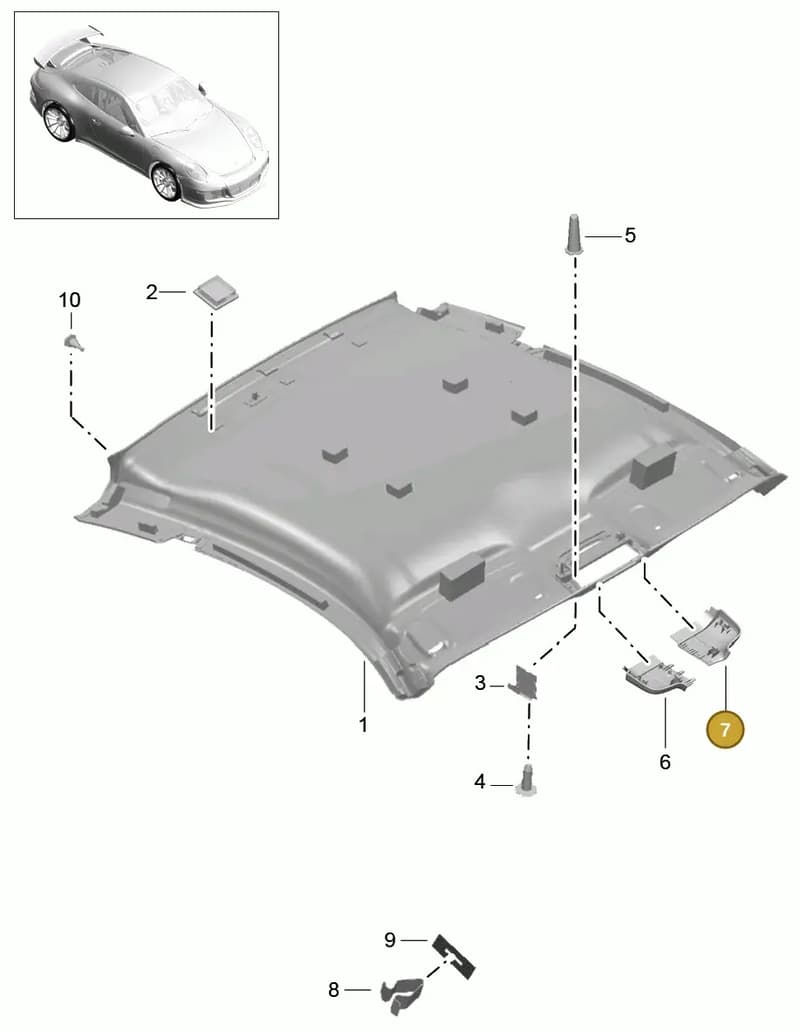 991555526001E0 — Porsche 911 (2013-2020) diagram p41807050, position 7