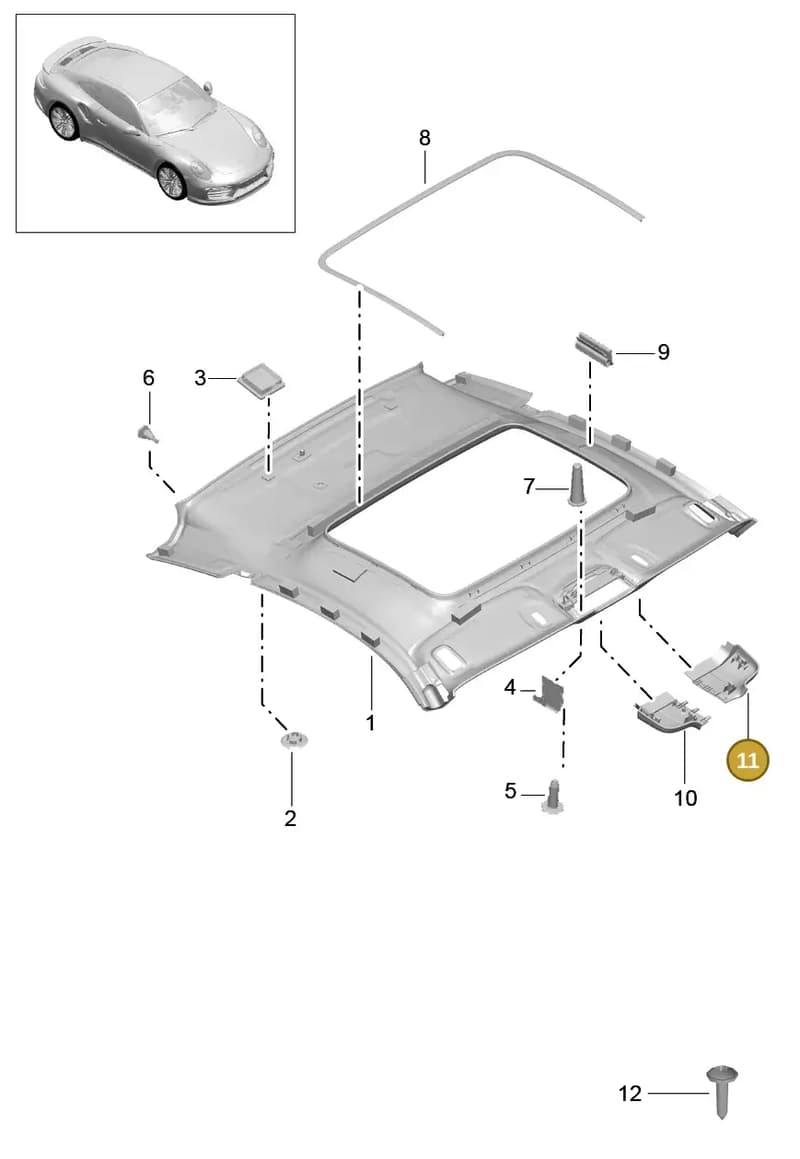 991555526001E0 — Porsche GT2 RS Clubsport (2013-2020) diagram p42807040, position 11