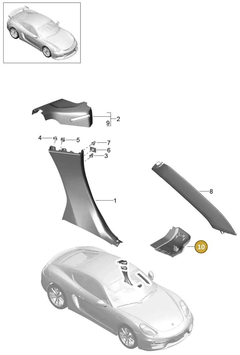 991555526001E0 — Porsche Cayman GT4 (2015-2016) diagram p45807020, position 10