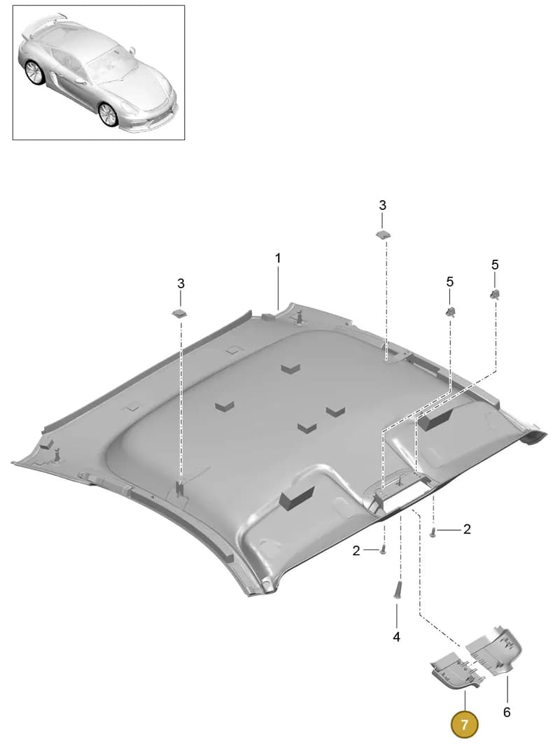991555526001E0 — Porsche Cayman GT4 (2015-2016) diagram p45807040, position 7