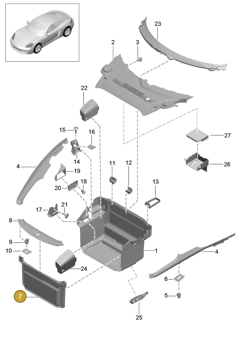 991555526001E0 — Porsche Cayman (2016-) diagram p50807000, position 7