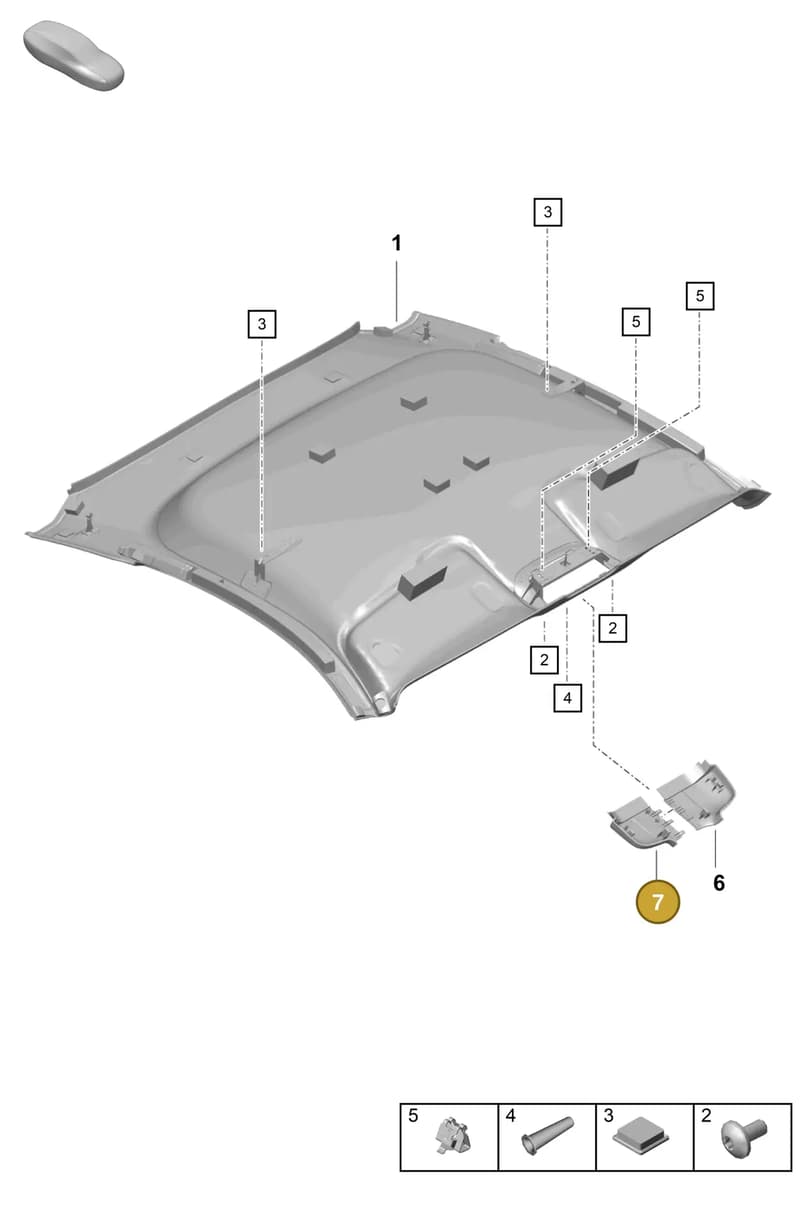 991555526001E0 — Porsche Cayman GT4 (2019-) diagram p55807400, position 7