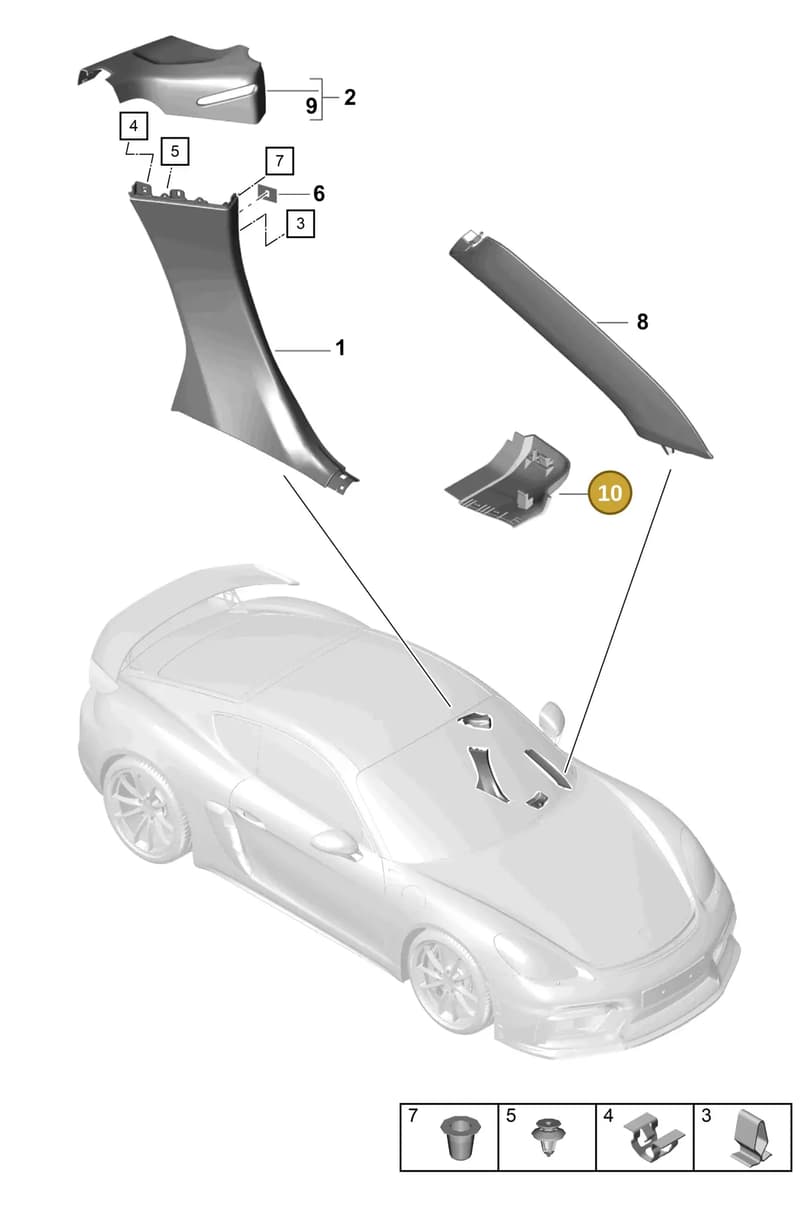 991555526001E0 — Porsche Cayman GT4 (2019-) diagram p55807200, position 10