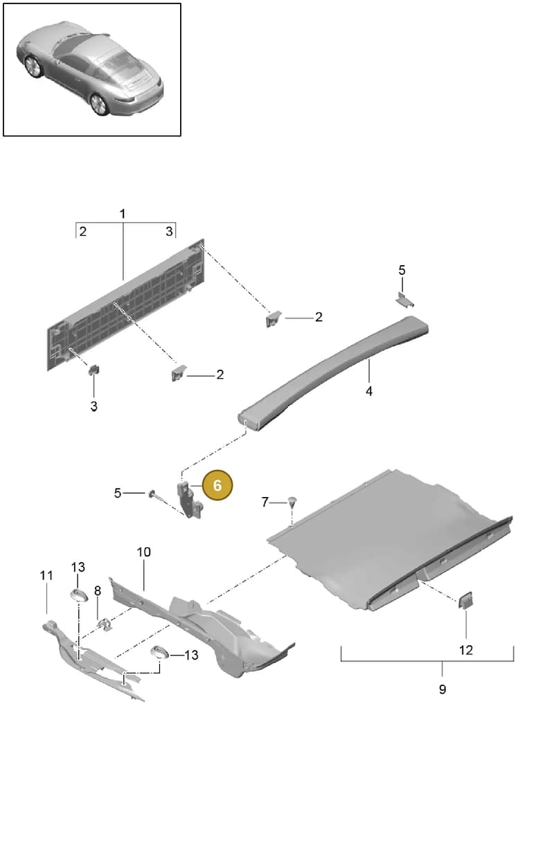 99155556001 — Porsche 911 (2016-2019) diagram p38807040, position 6