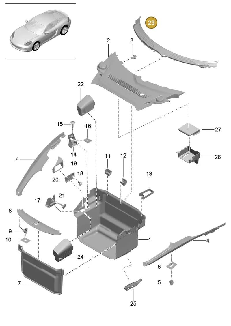 991555563071E0 — Porsche Cayman (2016-) diagram p50807000, position 23