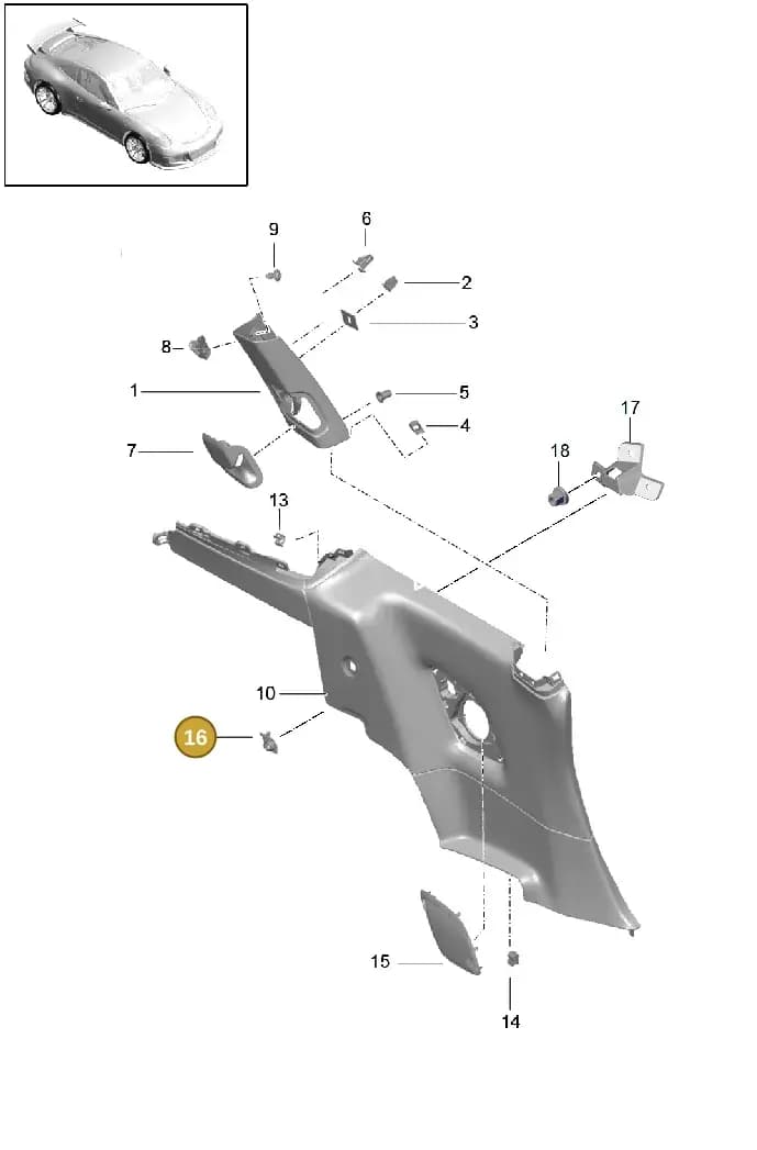 991555565011E0 — Porsche 911 (2013-2020) diagram p41807020, position 16