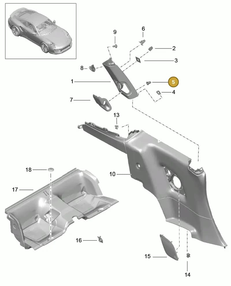 99155557102 — Porsche 911 (2013-2020) diagram p42807020, position 5