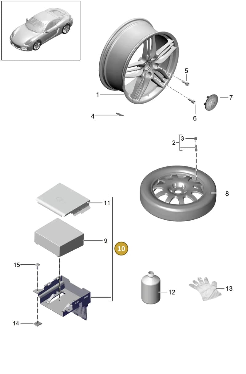 991555575041E0 — Porsche Cayman (2013-2016) diagram p40601000, position 10