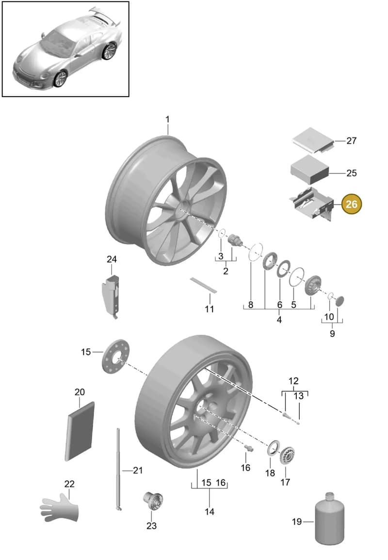 991555575041E0 — Porsche 911 (2013-2020) diagram p41601000, position 26