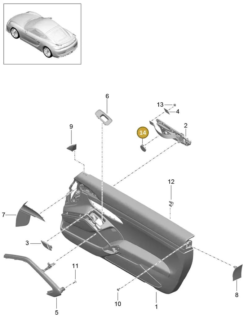 991555579005Q0 — Porsche Cayman GT4 (2015-2016) diagram p45808000, position 14