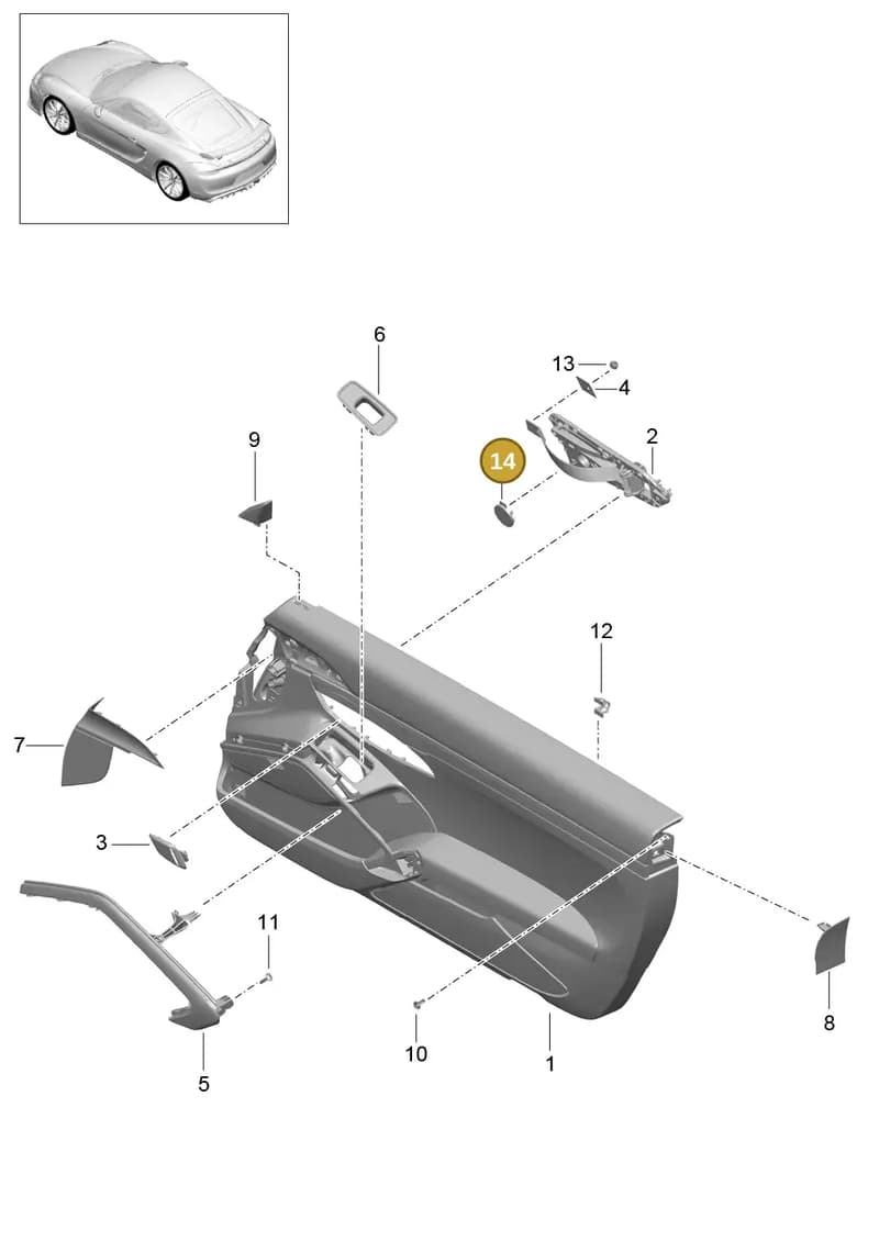 991555579005Q0 — Porsche Cayman GT4 (2015-2016) diagram p45808010, position 14