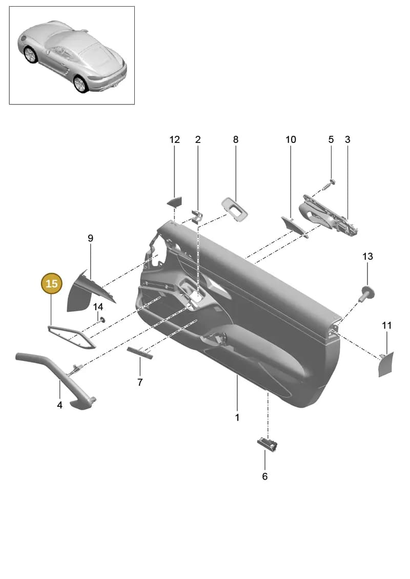 991555579005Q0 — Porsche Cayman (2016-) diagram p50808000, position 15