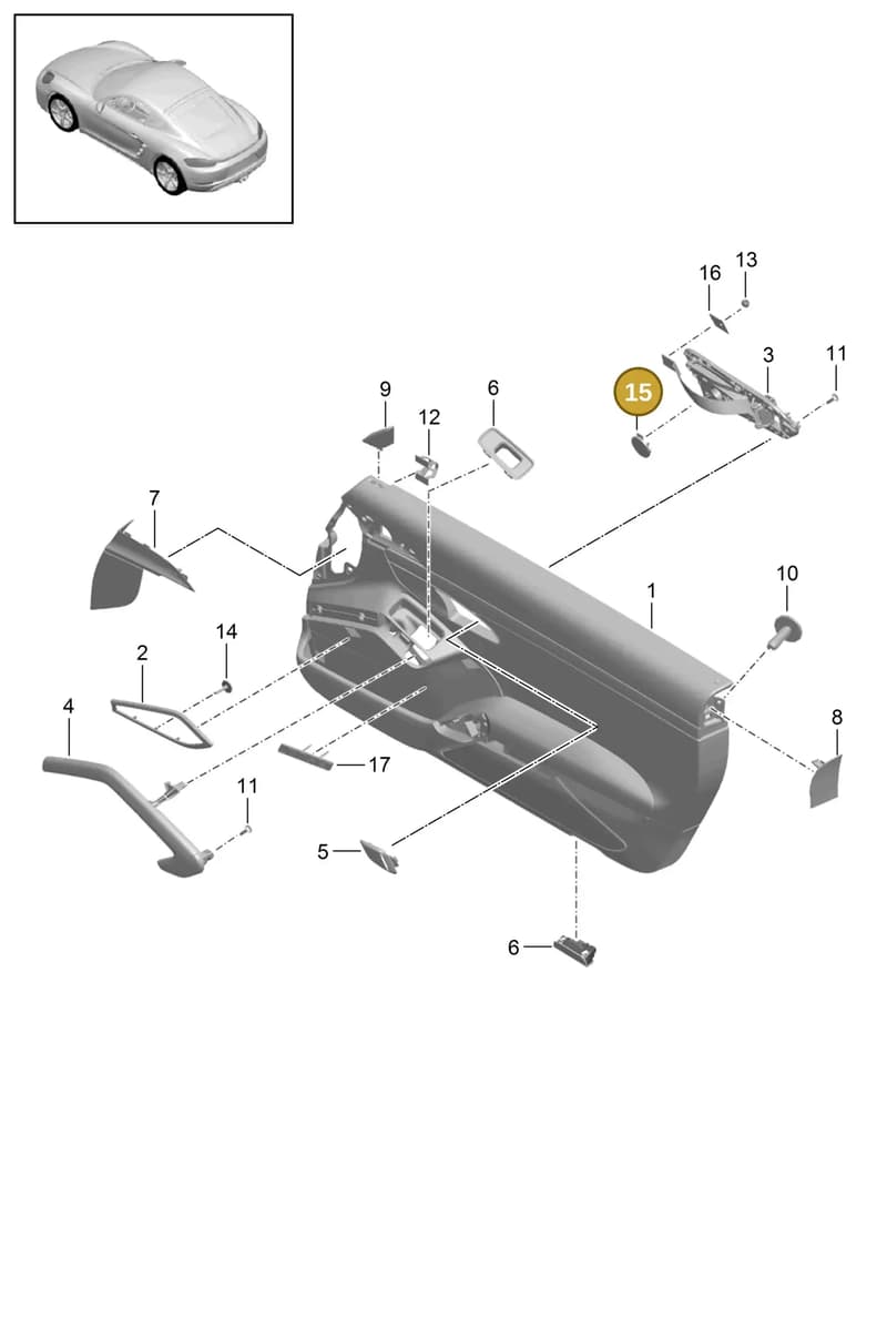 991555579005Q0 — Porsche Cayman (2016-) diagram p50808300, position 15