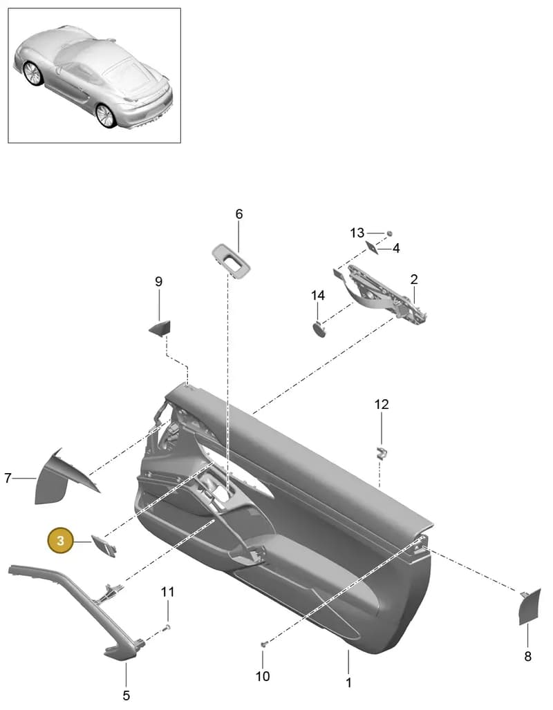 991555590005Q0 — Porsche Cayman GT4 (2015-2016) diagram p45808000, position 3