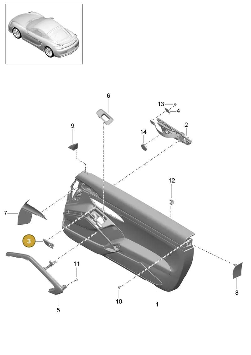 991555590005Q0 — Porsche Cayman GT4 (2015-2016) diagram p45808010, position 3
