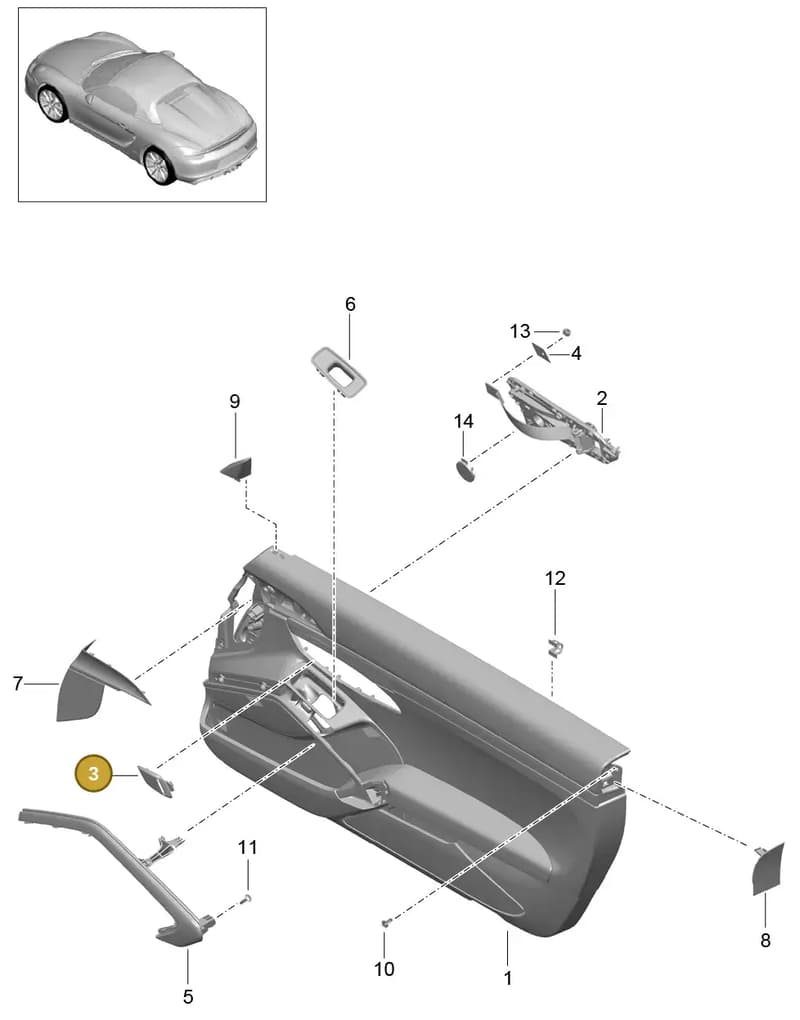 991555590005Q0 — Porsche Boxster Spyder (2015-2016) diagram p46808000, position 3