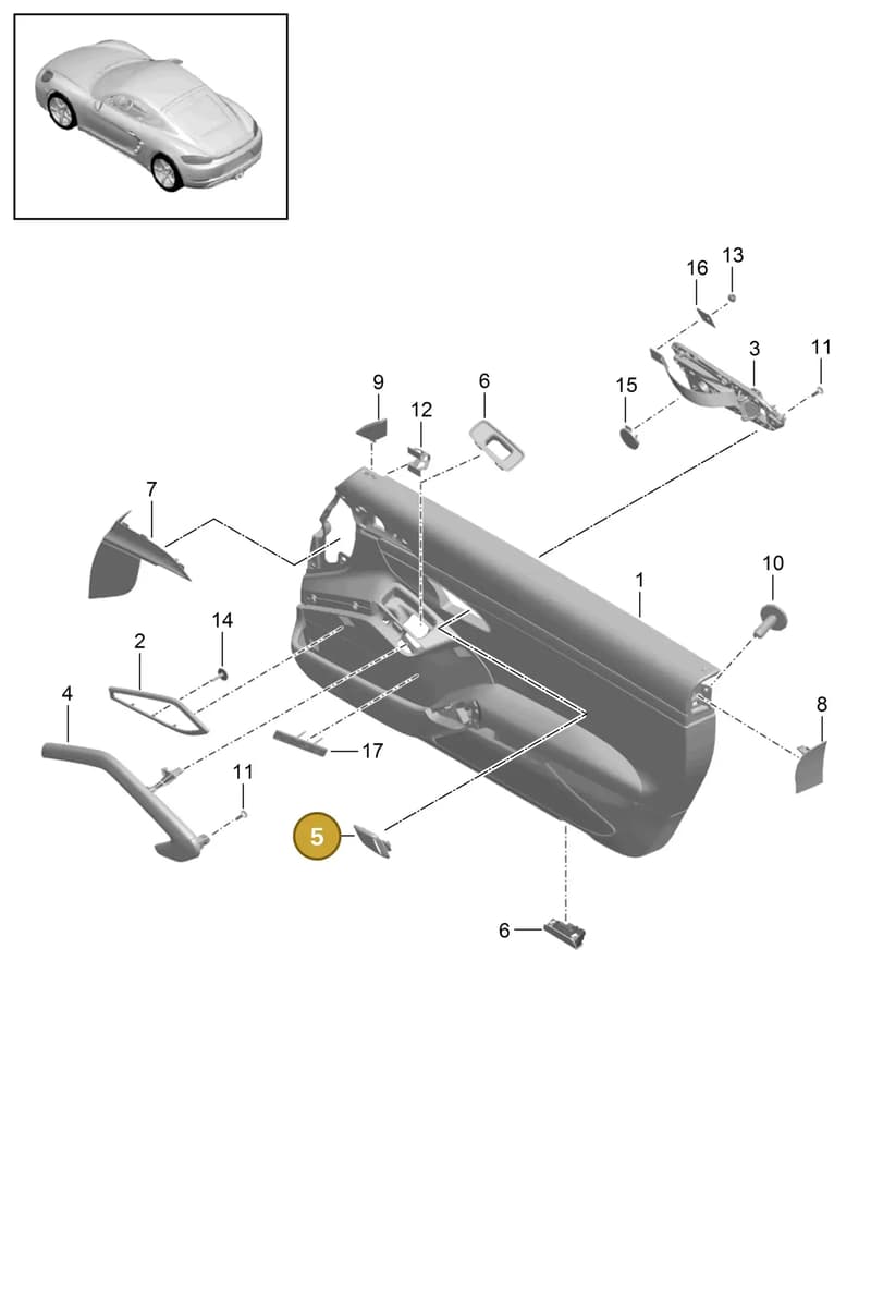 991555590005Q0 — Porsche Cayman (2016-) diagram p50808300, position 5
