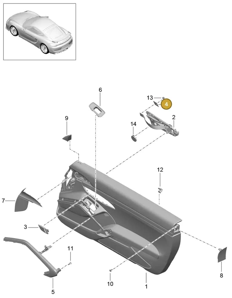 99155561500 — Porsche Cayman GT4 (2015-2016) diagram p45808000, position 4