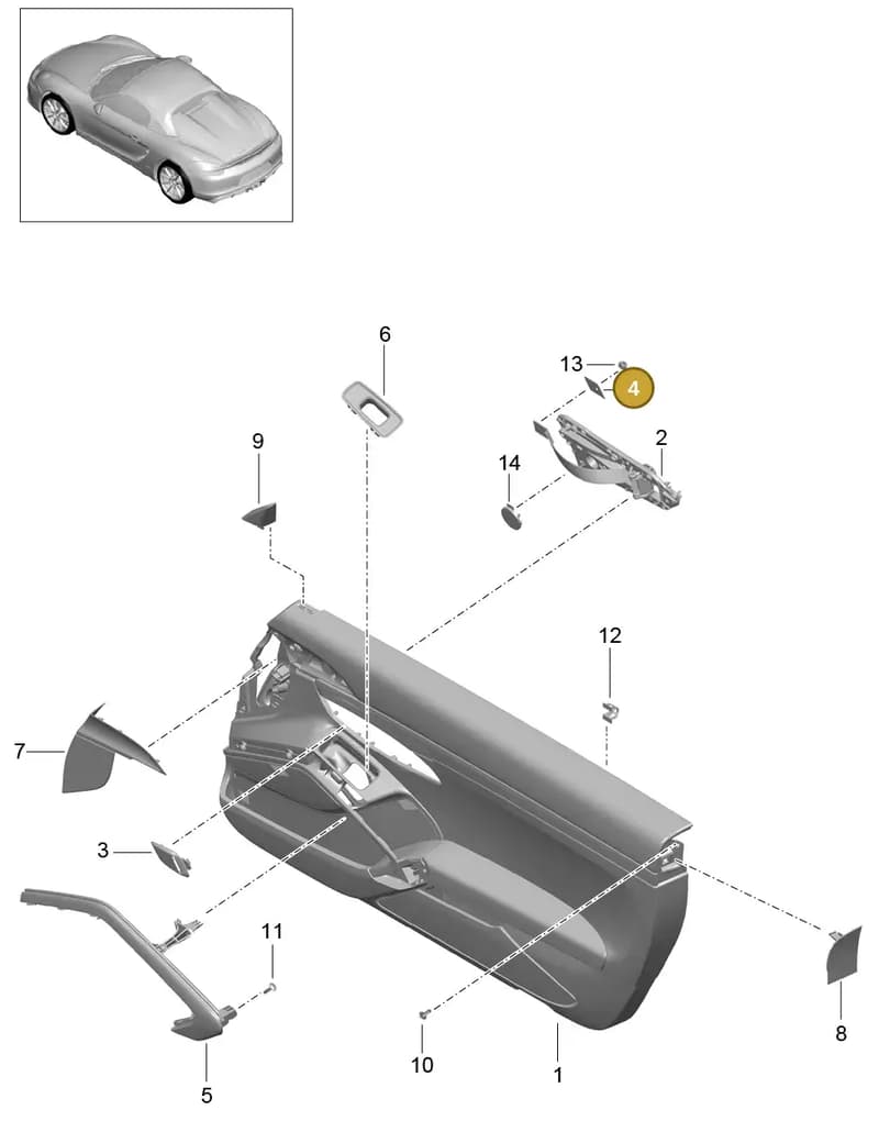 99155561500 — Porsche Boxster Spyder (2015-2016) diagram p46808000, position 4