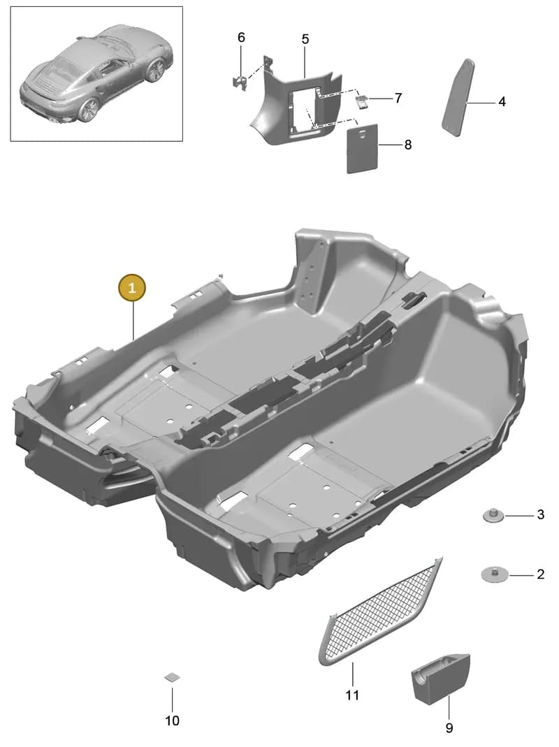 99155562003 — Porsche GT2 RS Clubsport (2013-2020) diagram p42807010, position 1