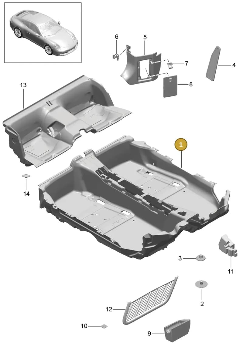 99155562003 — Porsche 911 (2016-2019) diagram p47807010, position 1
