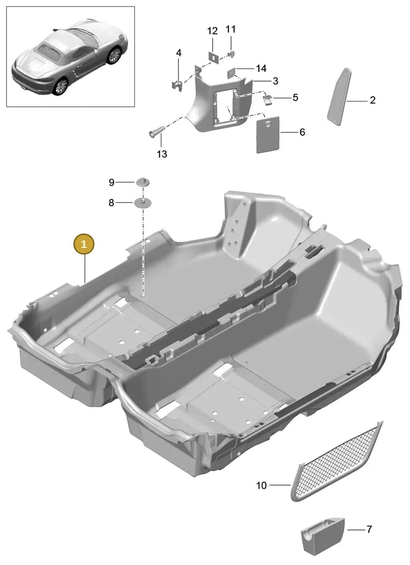 99155562003 — Porsche Boxster (2016-2019) diagram p48807010, position 1