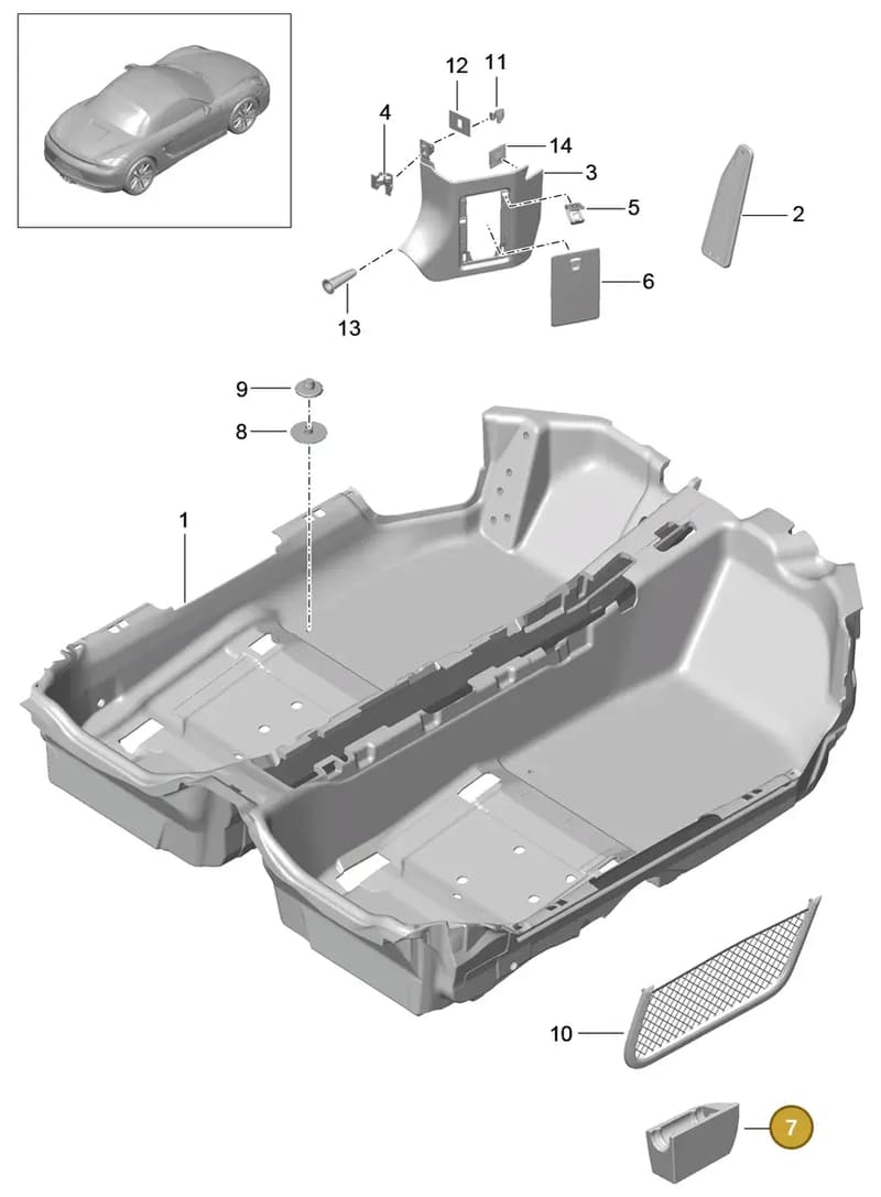 99155571800 — Porsche Boxster (2012-2016) diagram p39807010, position 7
