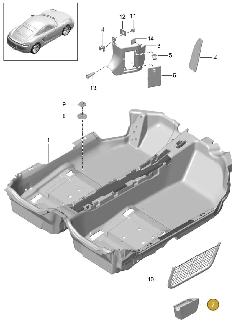 99155571800 — Porsche Cayman (2013-2016) diagram p40807010, position 7