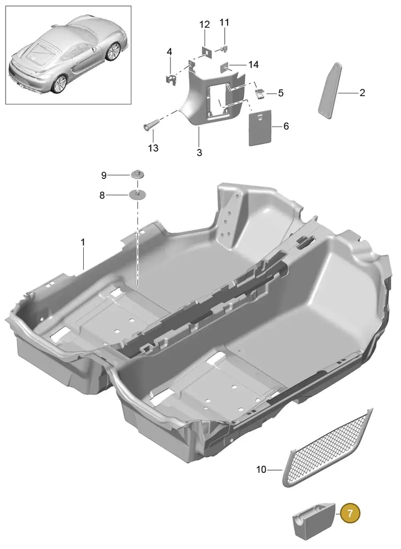 99155571800 — Porsche Cayman GT4 (2015-2016) diagram p45807010, position 7