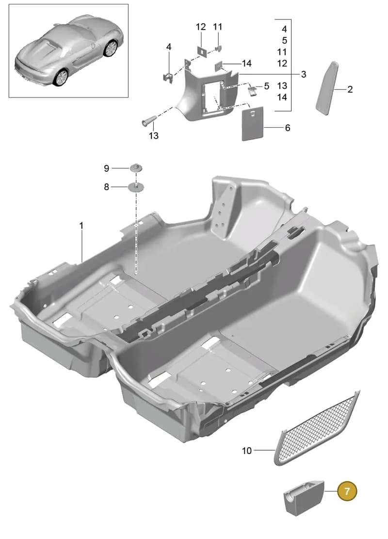 99155571800 — Porsche Boxster Spyder (2015-2016) diagram p46807010, position 7