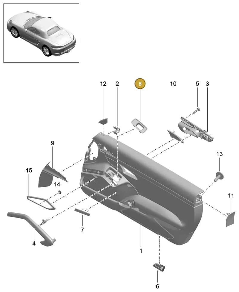 991555723021E0 — Porsche Boxster (2016-2019) diagram p48808060, position 8