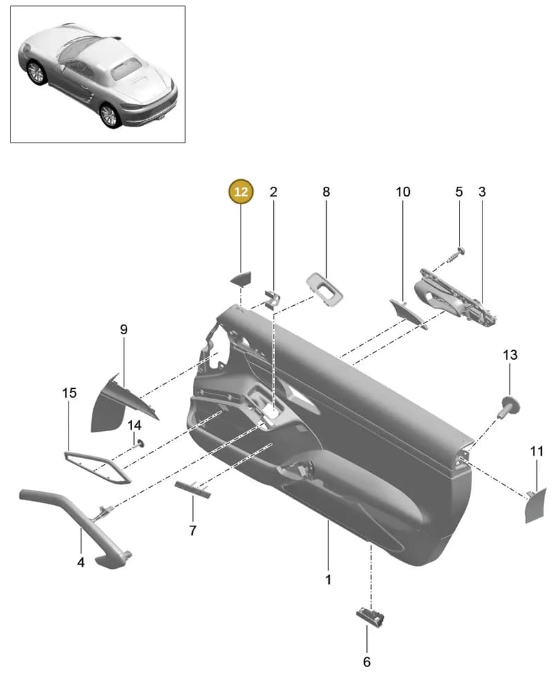 991555742001E0 — Porsche Boxster (2016-2019) diagram p48808050, position 12
