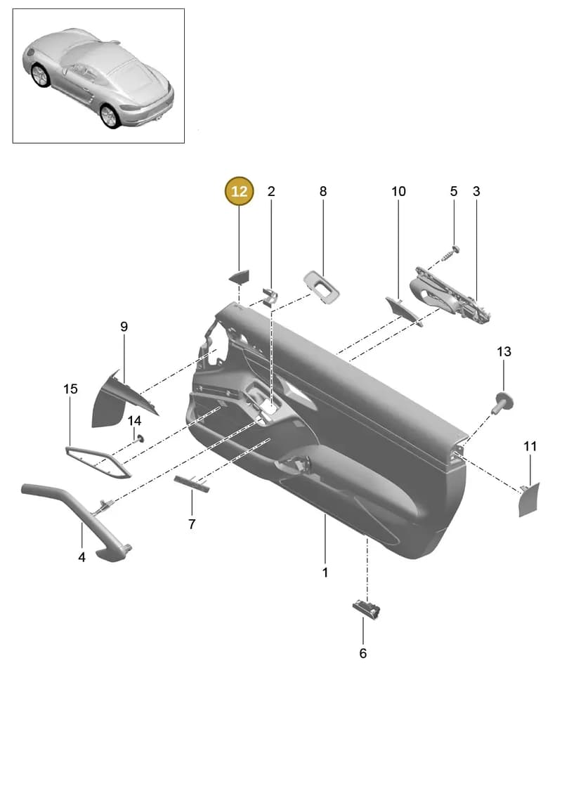 991555742001E0 — Porsche Cayman (2016-2019) diagram p50808010, position 12